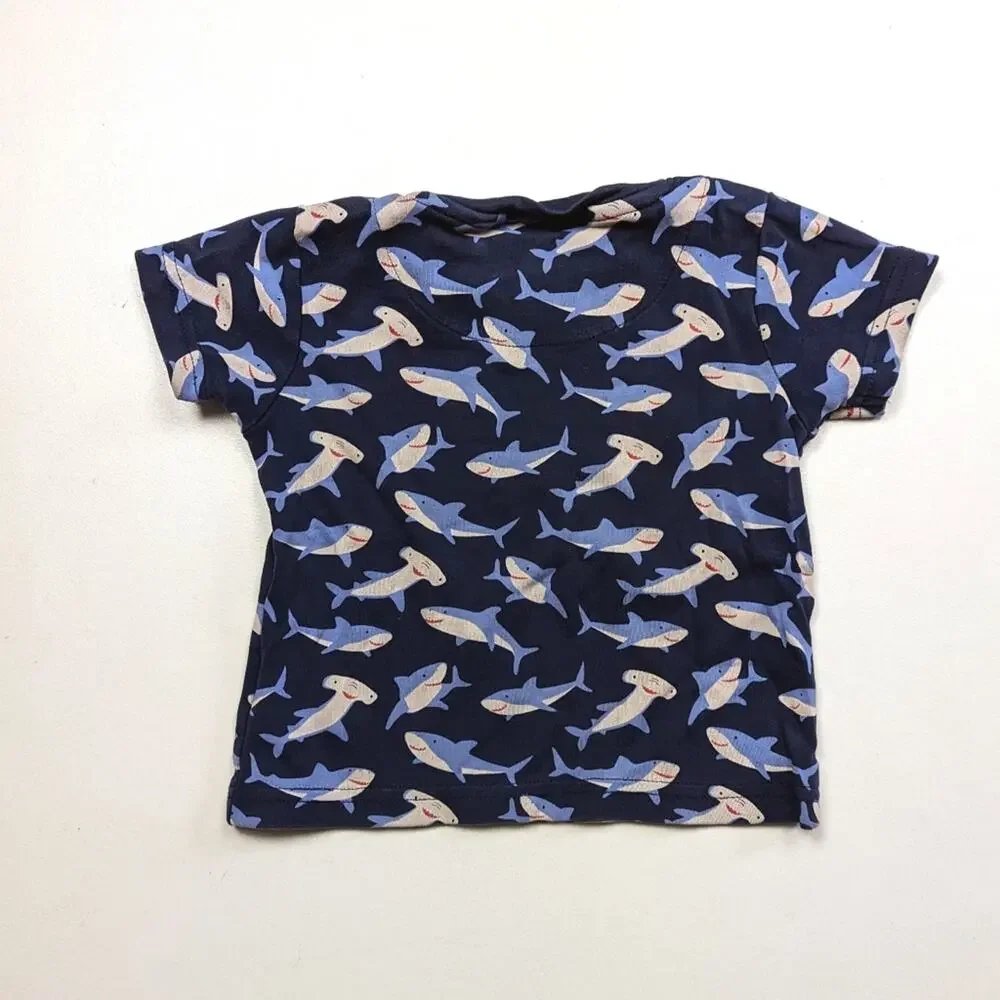 Jojo Maman Bebe T-Shirt Boys Size 18-24m Sharks Short Sleeve